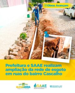 Read more about the article Prefeitura e SAAE realizam ampliação da rede de esgoto em rua do bairro do Cascalho.