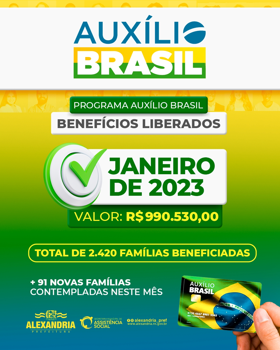 Read more about the article Programa Auxílio Brasil: Benefícios Liberados – Janeiro 2023