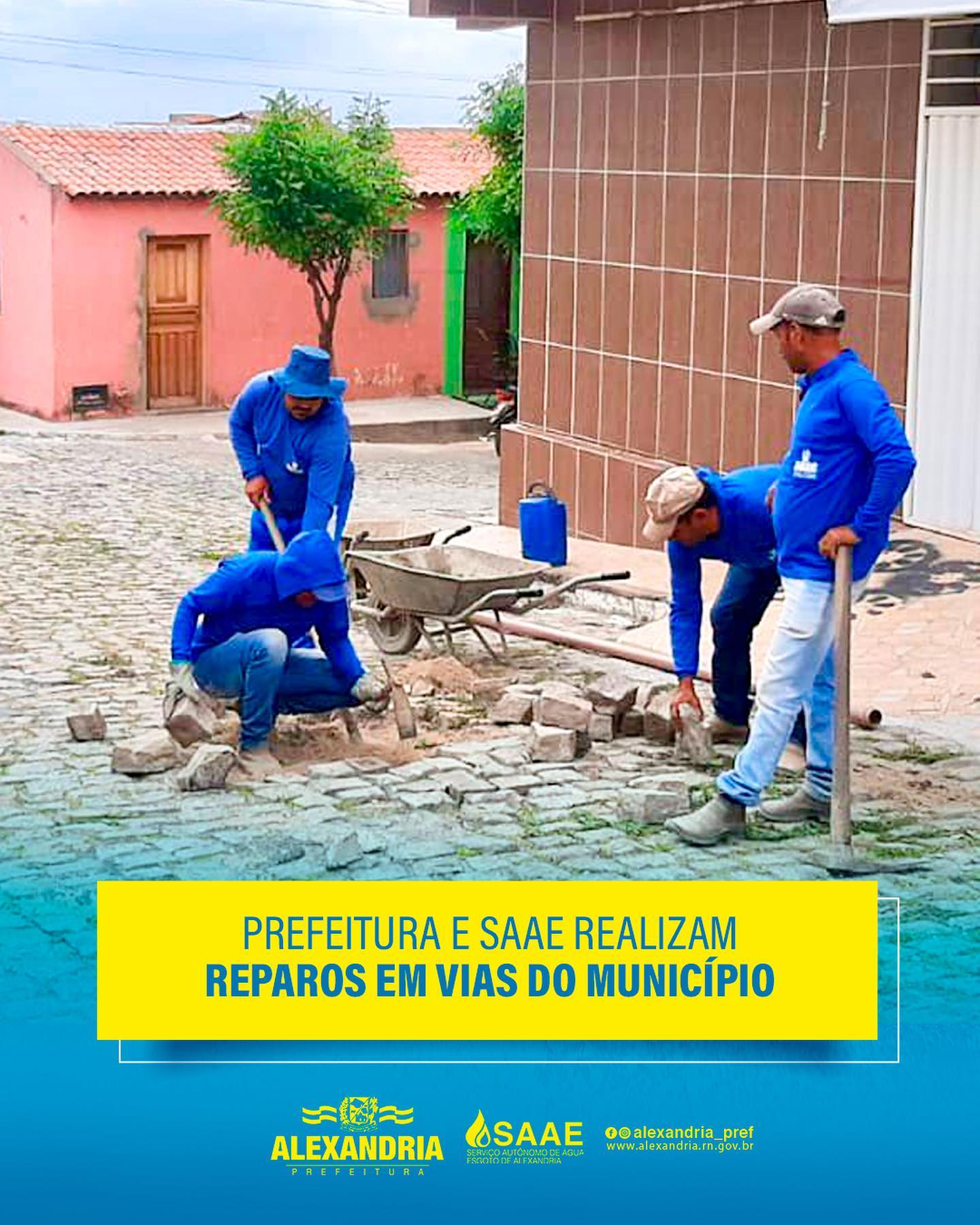 Read more about the article Prefeitura e SAAE realizam reparos em vias publicas do município.
